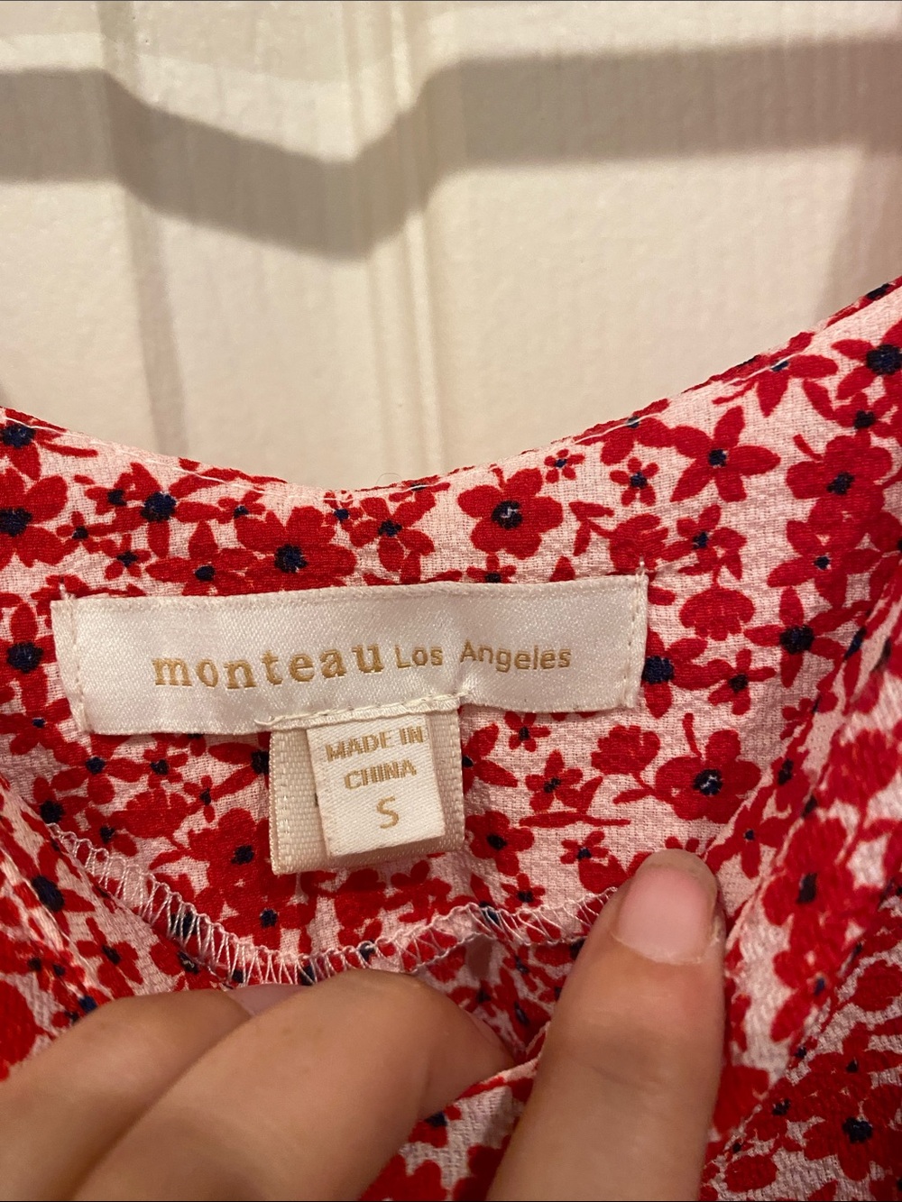 Monteau Red Floral Ruffle-Sleeve Mini Dress - Picture 2 of 4